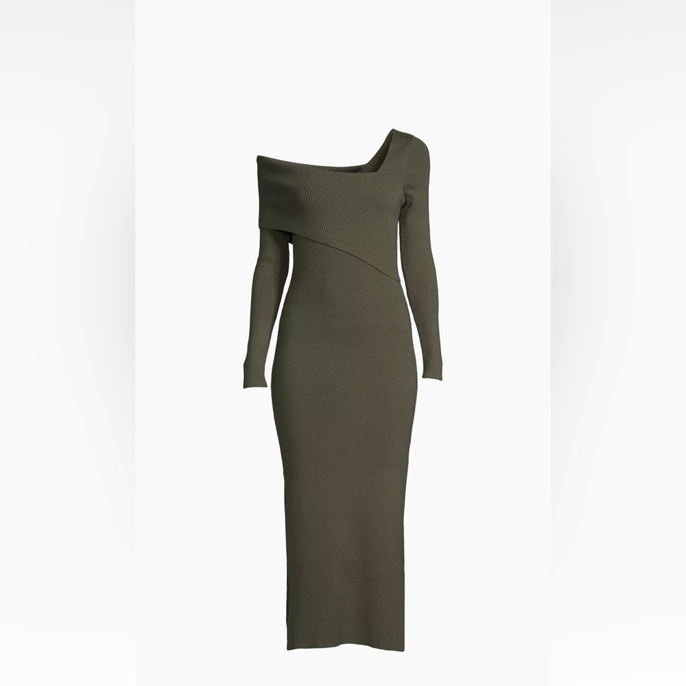 Line & Dot Green Sylvie One-Shoulder Sweaterdress never worn!